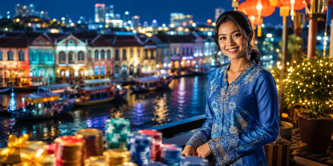 Pemain wanita di Pulau Pinang menikmati bonus cashback kasino dalam talian